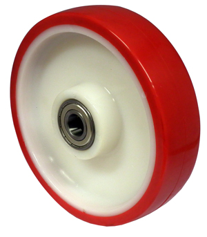 Castor Wheel 200mm | Polyurethane Tyre / Nylon Centre, 600kg, 20mm Ball bearing (AW200PNBJ)