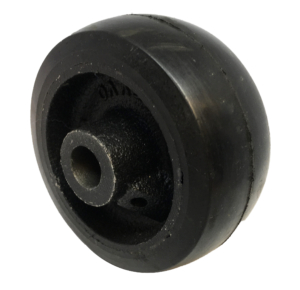 Castor Wheel 75mm | Rubber Tyre / Cast Iron, 80kg, 12mm Plain Bore (075RU04)