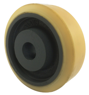 Designer Polyurethane Tyre Wheel 125mm | Polyurethane Tyre / Cast Iron, 600kg, 25mm Plain Bore (12545PT025)