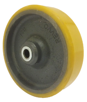 Castor Wheel, 125mm | Polyurethane Tyre / Cast Iron Centre, 350kg Capacity, 12mm Roller Bearing (125PT14)