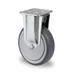 125mm Fixed Castor, 100kg Capacity | Thermoplastic Rubber Wheel, Ball Bearing (KATF125TPR)