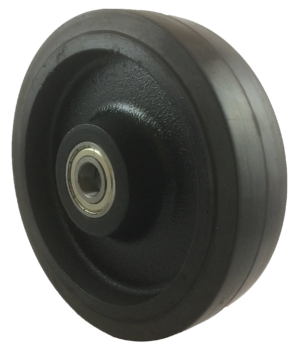 Castor Wheel 200mm | Rubber Tyre / Cast Iron Centre, 600kg, 20mm Ball bearing (20020341)