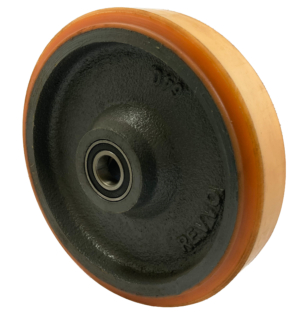 Castor Wheel, 200mm | Polyurethane Tyre / Cast Iron Centre, 1100kg Capacity, 20mm Ball Bearing (200PT2H)