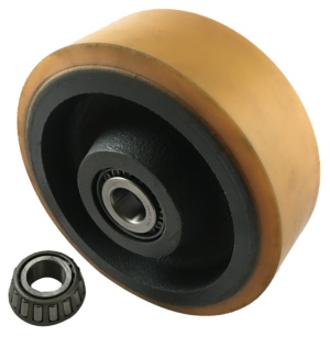 Castor Wheel 200mm | Polyurethane Tyre / Cast Iron Centre, 1800kg, 25.4mm Taper Roller (200PTTC)