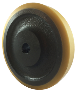 Designer Polyurethane Tyre Wheel 250mm | Polyurethane Tyre / Cast Iron, 1200kg, 30mm Plain Bore Keywayed (25045PTU30)
