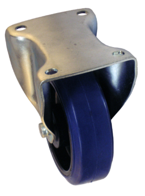 100mm Fixed Castor, 160kg Capacity | Rubber Tyre Wheel, Plain Bore (429RN)