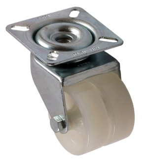 50mm Swivel Castor, 60kg Capacity | Nylon Wheel, Plain Bore (2KS050NYPL)