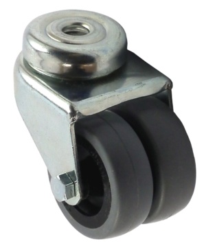 50mm Swivel Castor, 55kg Capacity | Rubber Tyre Wheel, Plain Bore (2KS050TPRBH)