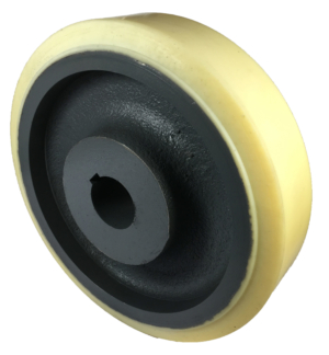Designer Polyurethane Tyre Wheel 300mm | Polyurethane Tyre / Cast Iron, 2800kg, 50mm Plain Bore Keywayed (30075PTU50)