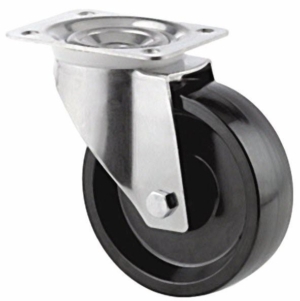 125mm High Temperature Swivel Castor, 150kg Capacity | Phenolic Resin Wheel, Plain Bore (MSX125HT)
