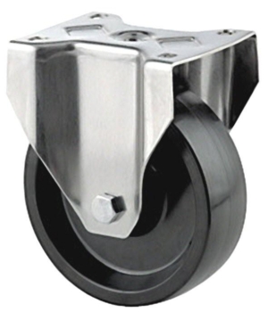 100mm High Temperature Fixed Castor, 125kg Capacity | Phenolic Resin Wheel, Plain Bore (MFX100HT)
