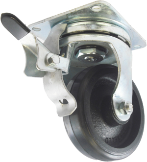 150mm Swivel Castor with Brake, 400kg Capacity | Rubber Tyre Wheel, Roller Bearing (655RTBSWB)