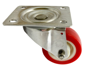 Stainless Steel Swivel Castor, 120kg Capacity | 80mm Polyurethane Tyre Wheel, Roller Bearing (ISPN08014030)