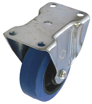 100mm Fixed Castor, 160kg Capacity | Rubber Tyre Wheel, Roller Bearing (488RNB)