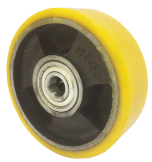 Castor Wheel 150mm | Polyurethane Tyre / Cast Iron Centre, 650kg, 20mm Ball bearing (AW150PCB50)