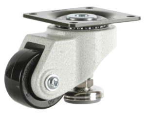 50mm Footmaster Castor with Levelling Foot, 150kg Capacity | Nylon Wheel, Plain Bore (KGDL50ASFNYN)