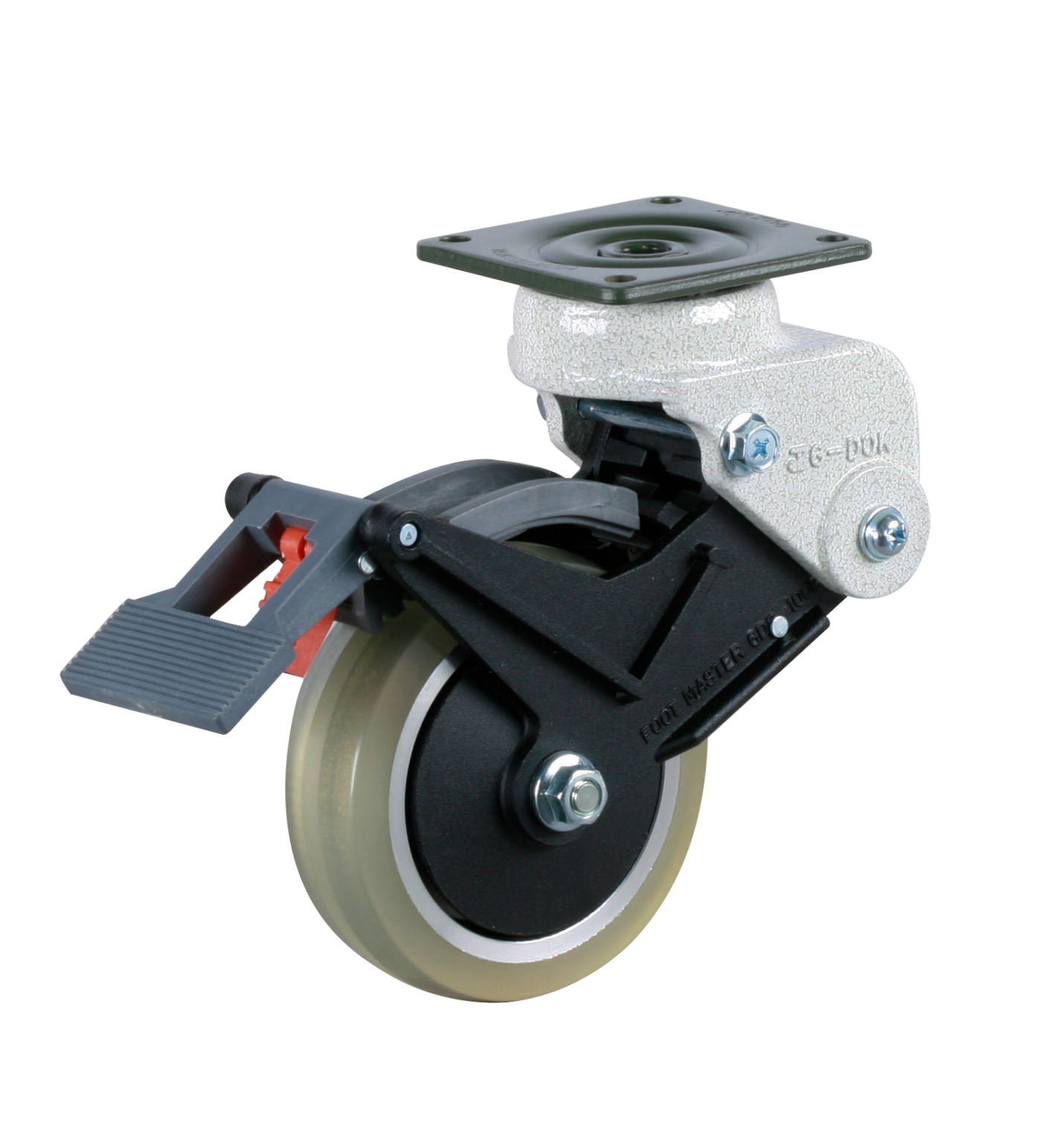 100mm Shock Absorbing Swivel Castor With Brake, 100kg Capacity