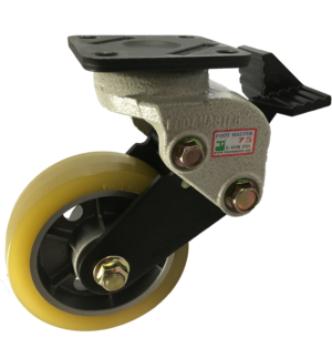 130mm Shock Absorbing Castor with Polyurethane Tyre Wheel and Wheel Brake GDS130B75SF
