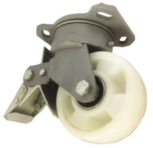 250mm Swivel Castor with Brake, 1100kg Capacity | Nylon Wheel, Ball bearing (HKB25025111)