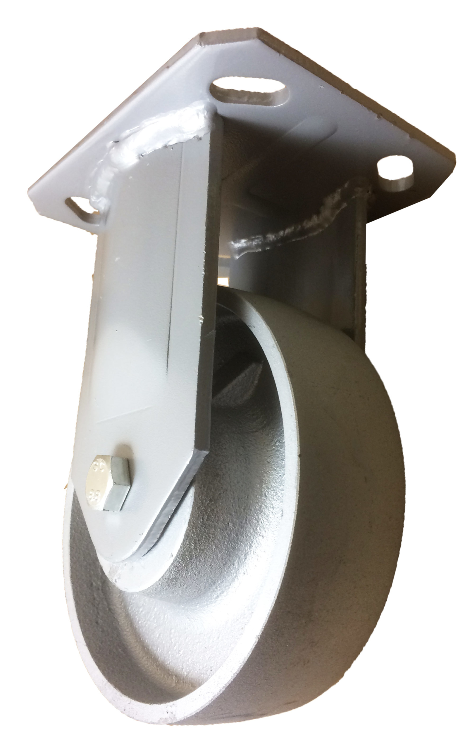 200mm Fixed Castor, 1000kg Capacity Cast Iron Wheel, Ball bearing