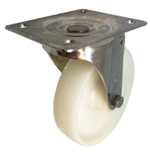 Stainless Steel Swivel Castor, 200kg Capacity | 125mm Nylon Wheel, Plain Bore (ISNY12510030)
