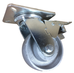 125mm Swivel Castor with Brake, 350kg Capacity | Cast Iron Wheel, Ball Bearing (KBMG125CIB)