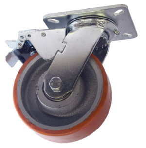 150mm Swivel Castor with Brake, 500kg Capacity | Polyurethane Tyre Wheel, Ball Bearing (KBMG150PCB)