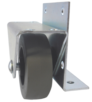 50mm Furniture Fixed Castor, 20kg Capacity | Rubber Tyre Wheel, Plain Bore (KF050RPLL)