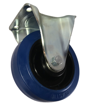 150mm Fixed Castor, 300kg Capacity | Rubber Tyre Wheel, Roller Bearing (KF150RNB300)
