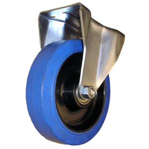 125mm Fixed Castor, 180kg Capacity | Rubber Tyre Wheel, Roller Bearing (KF125RNB180)
