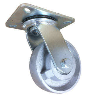 200mm Swivel Castor, 600kg Capacity | Cast Iron Wheel, Ball Bearing (KSMG200CIB)