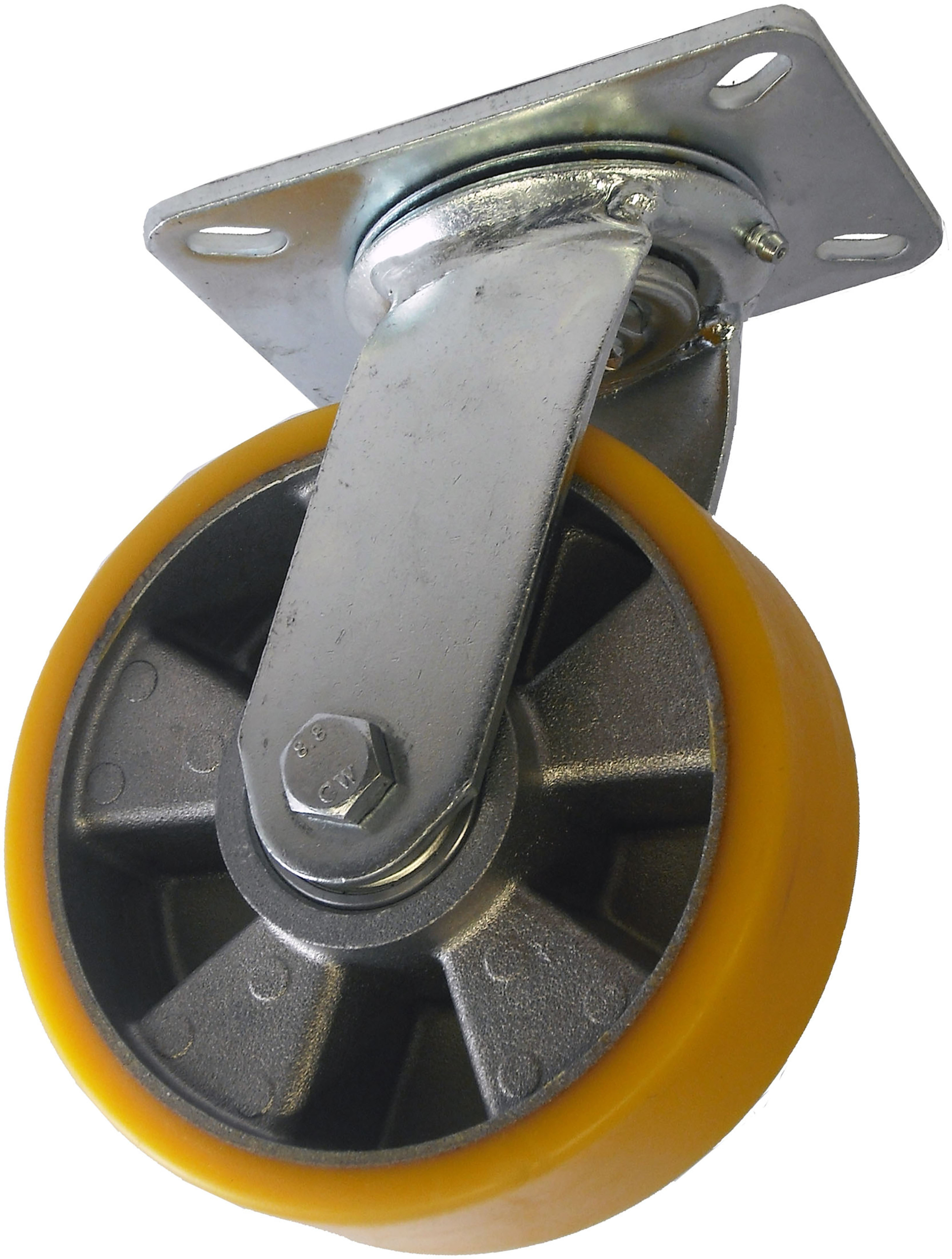 160mm Swivel Castor, 500kg Capacity Polyurethane Tyre Wheel, Ball