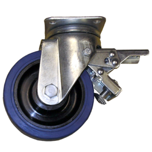 125mm Swivel Castor with Brake, 180kg Capacity | Rubber Tyre Wheel, Ball Bearing (KS125RNB180SWB)
