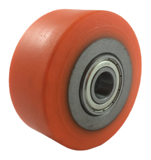 Castor Wheel 80mm | Polyurethane Tyre / Cast Iron Centre, 250kg, 15mm Ball bearing (KW080PCB)