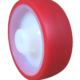 100mm Castor Wheel with Red Polyurethane Tyre on a White Nylon Centre and a 15mm Smooth Plain Bore.