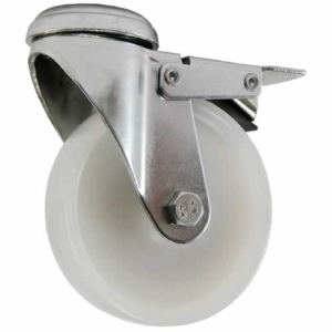 100mm Single Bolt Hole Swivel Castor with White Nylon Wheel