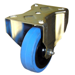 100mm Fixed Castor, 160kg Capacity | Rubber Tyre Wheel, Roller Bearing (MFK100RN1B)