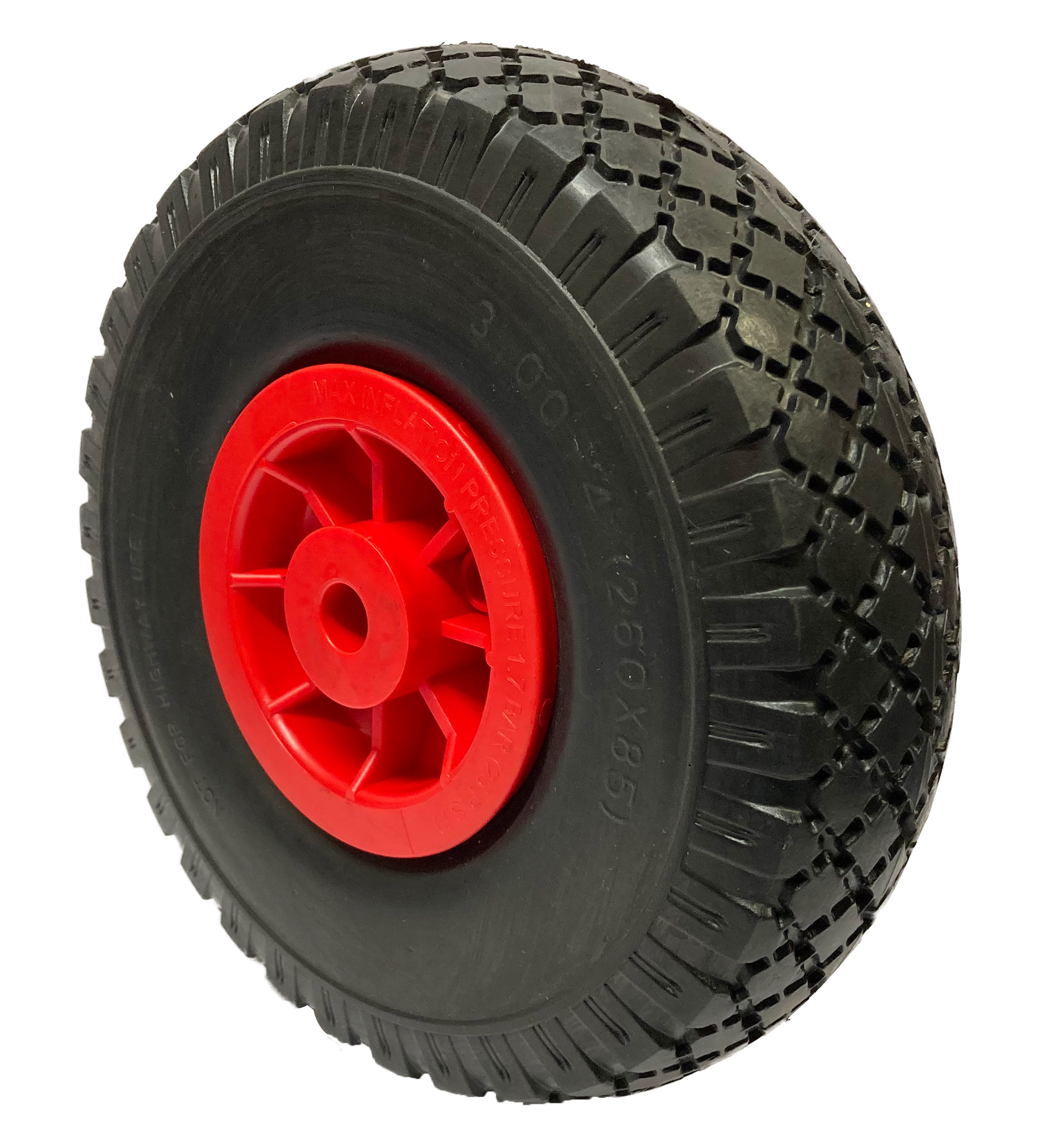 Puncture Proof Wheel 260mm Puncture Proof Tyre / Red Polypropylene