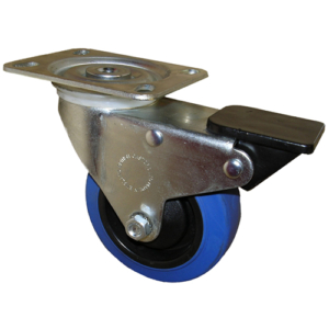 100mm Swivel Castor with Brake, 150kg Capacity | Rubber Tyre Wheel, Ball Bearing (1322768)