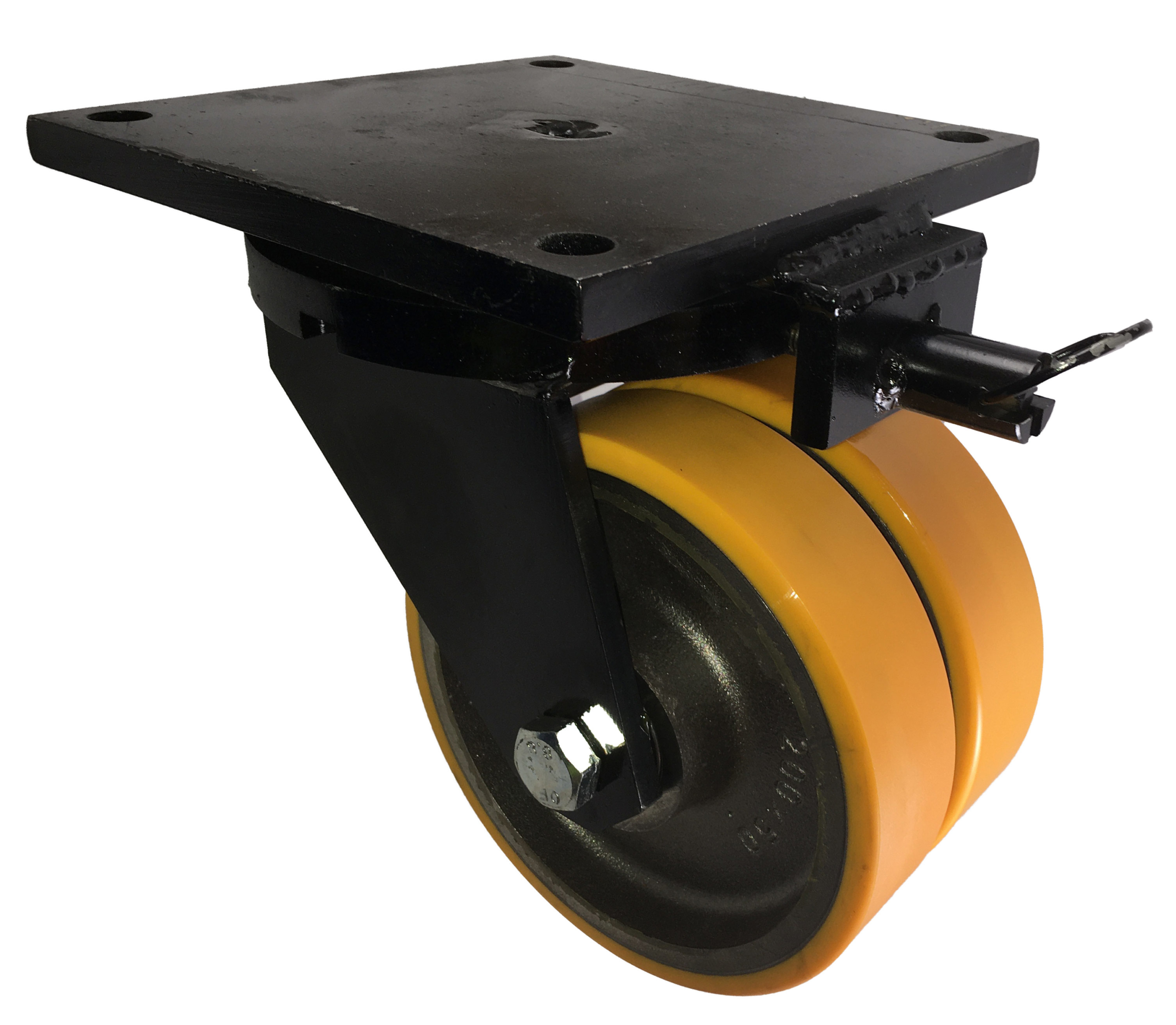 Swivel Castor (Twin Wheel), 125mm, 750kg Capacity, Polyurethane Tyre