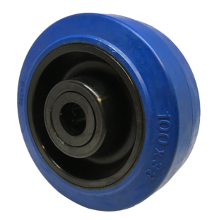 Castor Wheel 100mm | Rubber Tyre / Nylon Centre, 160kg, 15mm Roller Bearing (WRN4RBM15)