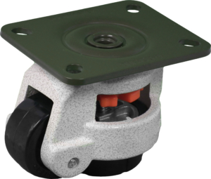 50mm Footmaster Levelling Castor, Plate Fitting, 280kg Capacity | Nylon Wheel (KGD-60F-80x60)