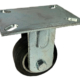 100mm fabricated fixed rigid castor with a black elastic rubber tyre aluminium centre wheel with ball bearings