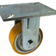 100mm fabricated fixed rigid castor with polyurethane tyre cast iron wheel with ball bearings