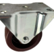 100mm Fixed Castor with red Polyurethane Tyre Wheel 61 Series Flexello