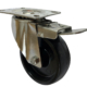 100mm high temperature swivel castor with total stop brake and black phenolic resin wheel with a smooth plain bore