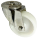 100mm stainless steel swivel castor with 12mm single bolt hole and white nylon wheel