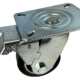 100mm fabricated swivel and brake castor with a black elastic rubber tyre aluminium centre wheel with ball bearings