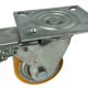 100mm fabricated swivel and brake castor with polyurethane tyre cast iron wheel with ball bearings