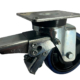 100mm Swivel Castor with Total Stop Brake and Soft Blue Polyurethane Tyre with Ball Bearings